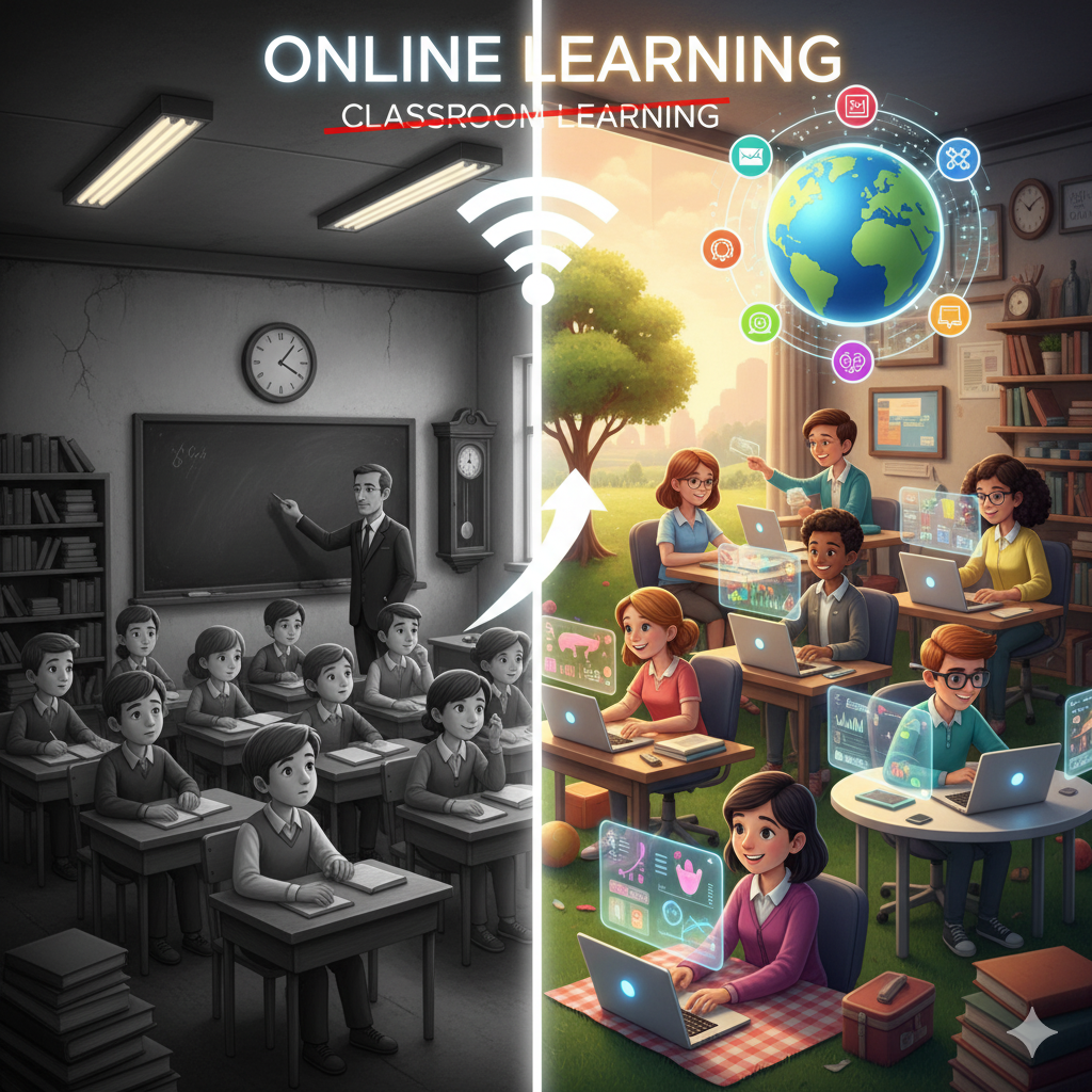 Online learning is better than classroom learning. ‎ ‎