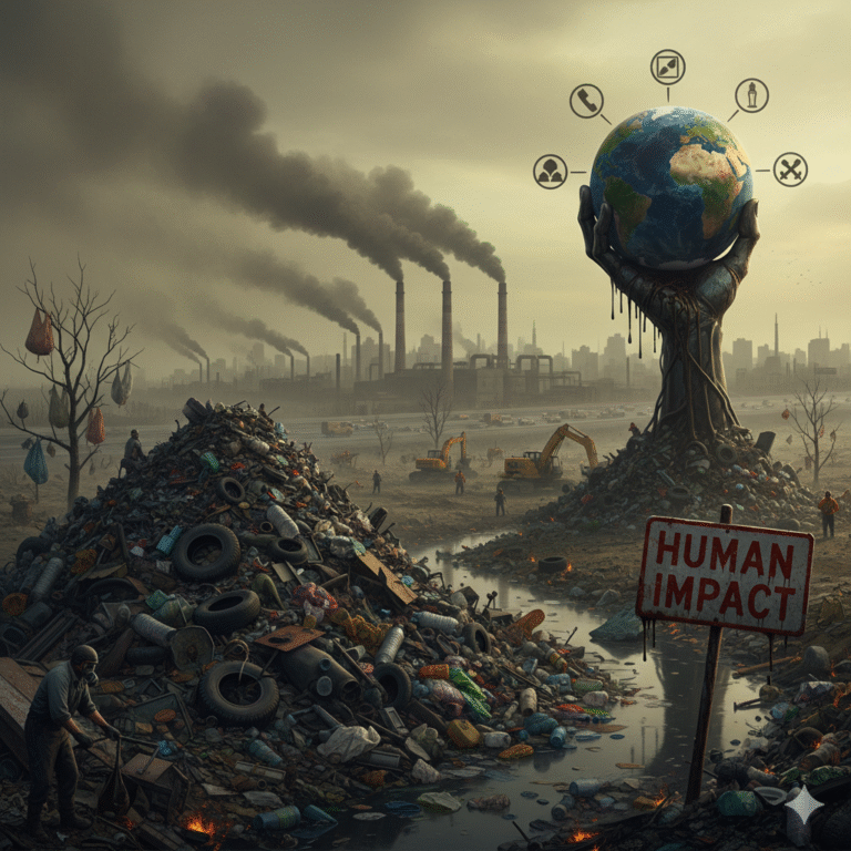 Humans are responsible for environmental pollution.