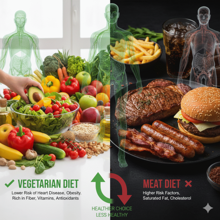 Vegetarian diet is healthier than eating meat.