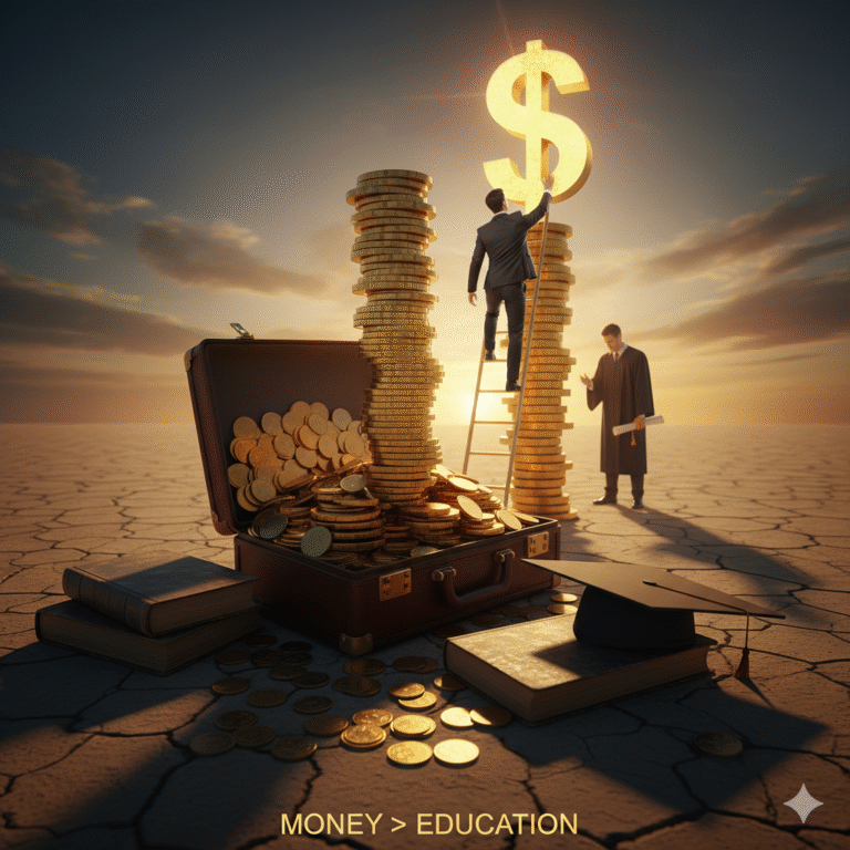Money is more important than education.