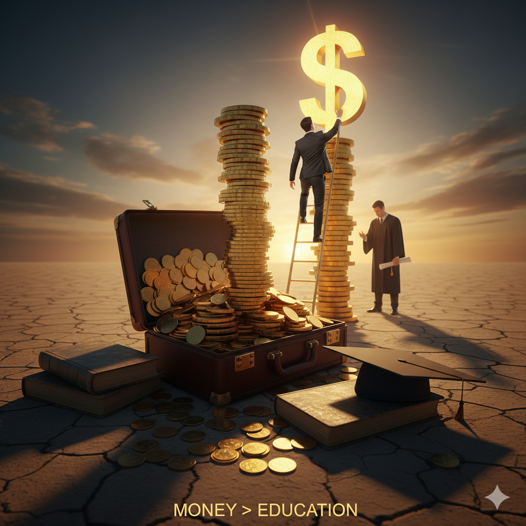 Money is more important than education.