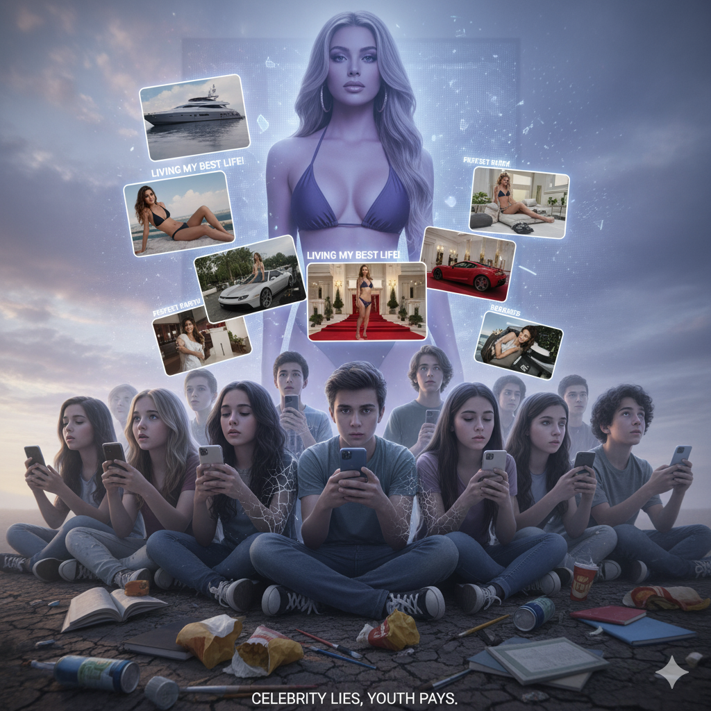 Celebrity lifestyle negatively affects youth.